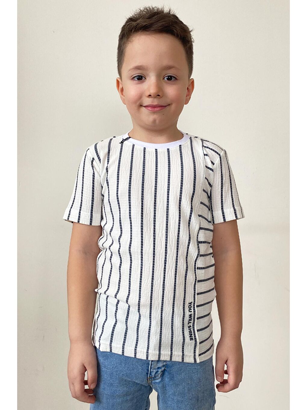 Gri Erkek Çocuk Pamuklu Tshirt TS.yz66-1