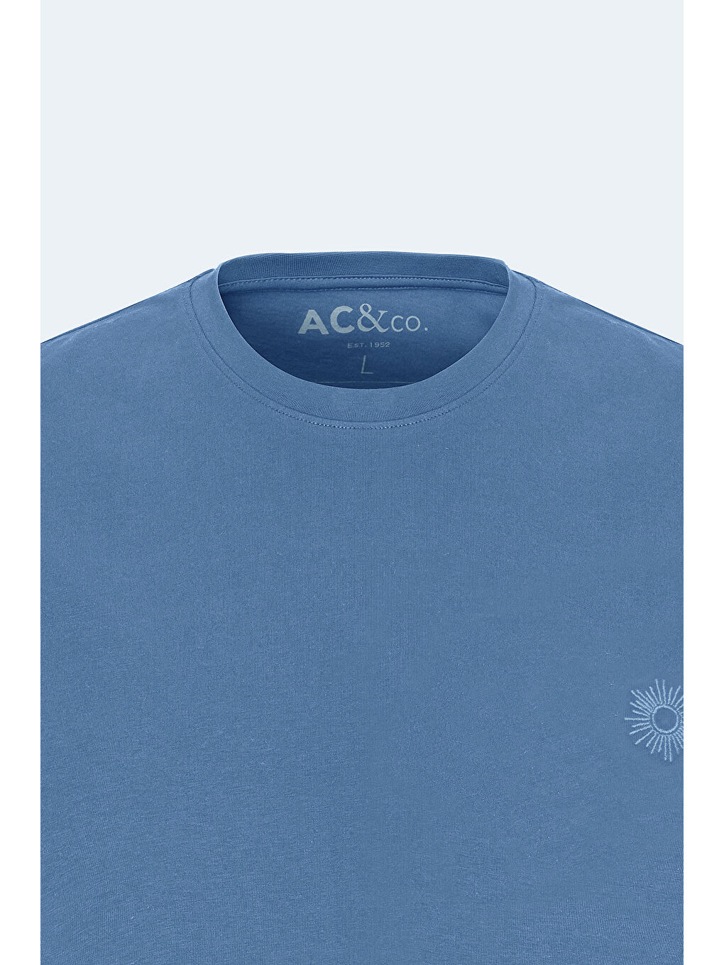 Erkek İndigo Loose Fit Bol Kesim %100 Pamuk Baskılı Bisiklet Yaka Tişört-5