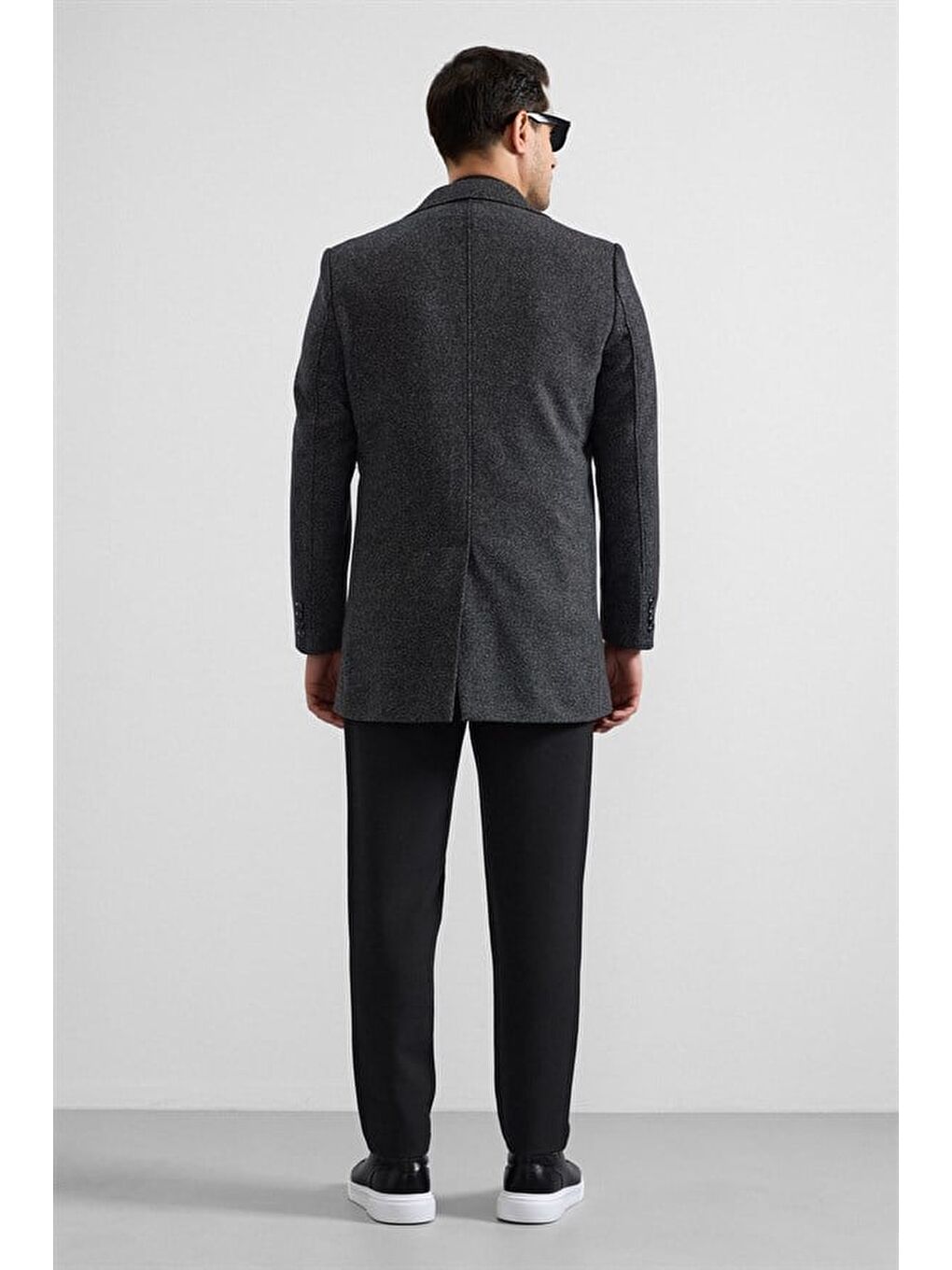 Siyah Slim Mono Yaka Yan Cepli Kaban-3