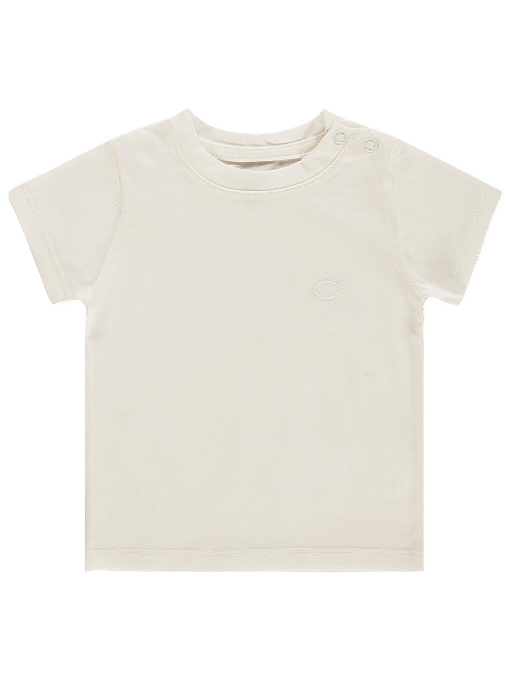 Baby Balık Nakışlı 6-18 Ay Tişört - Bej