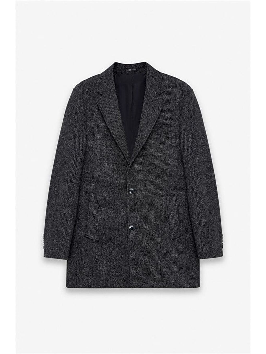 Siyah Slim Mono Yaka Yan Cepli Kaban-6