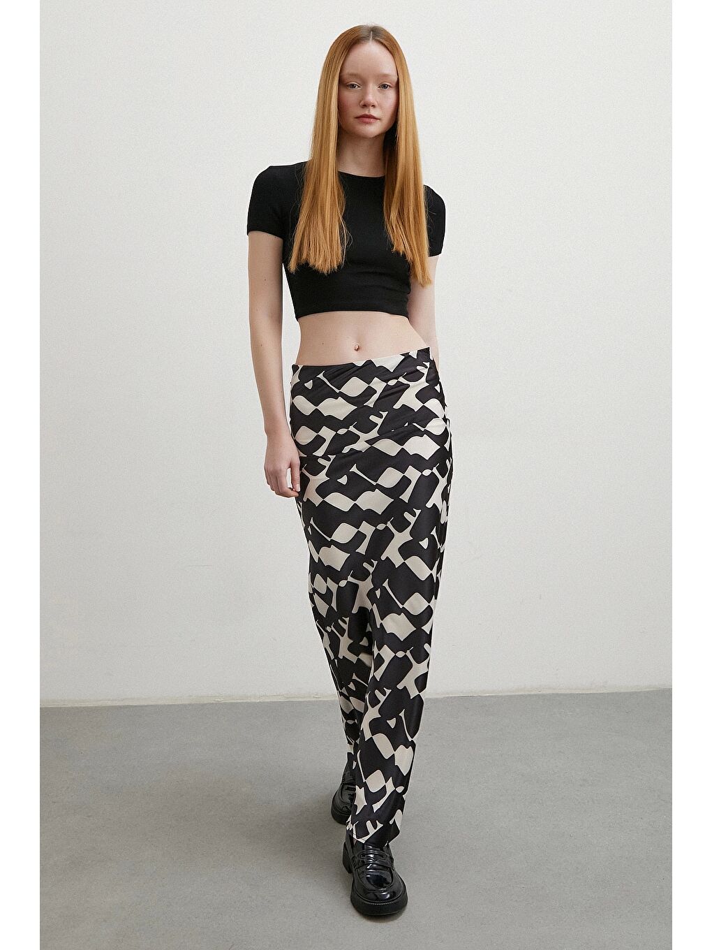 Desenli Maxi Verev Etek Bej-3