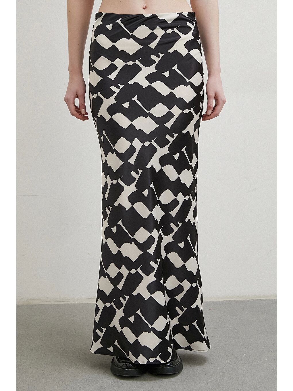 Desenli Maxi Verev Etek Bej-4