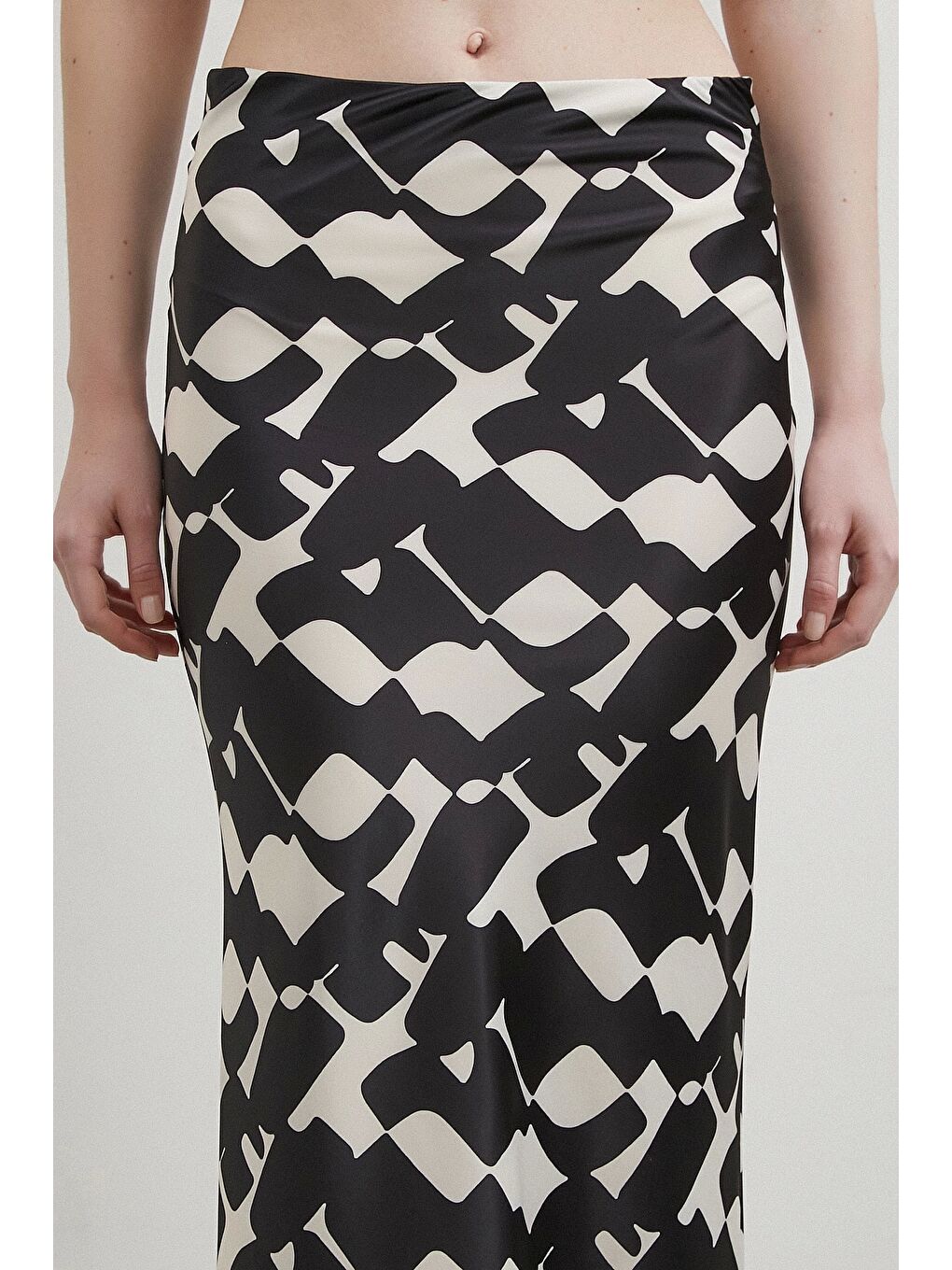 Desenli Maxi Verev Etek Bej-5