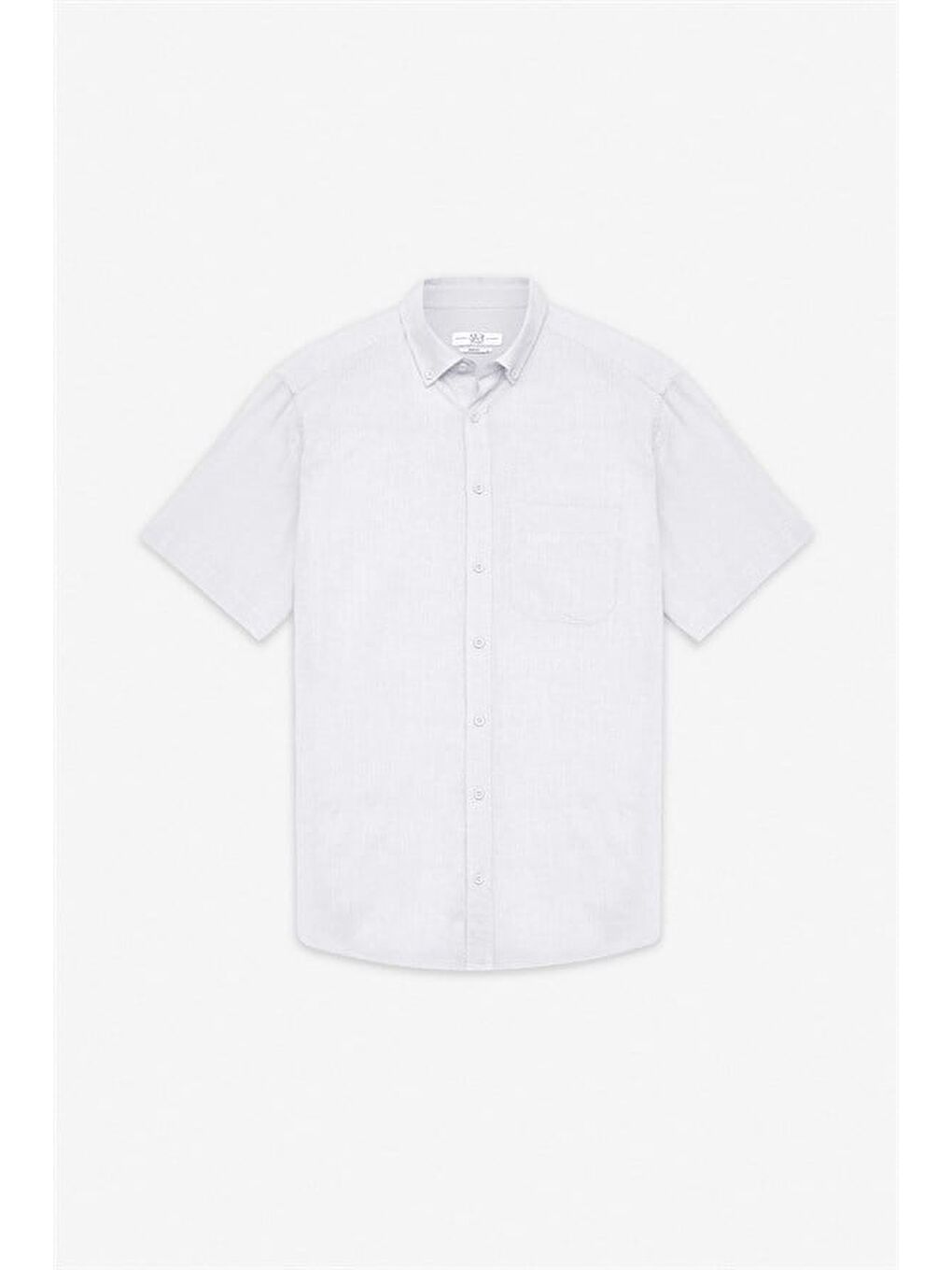 Beyaz Regular Düğmeli Yaka Düz Casual Gömlek-7