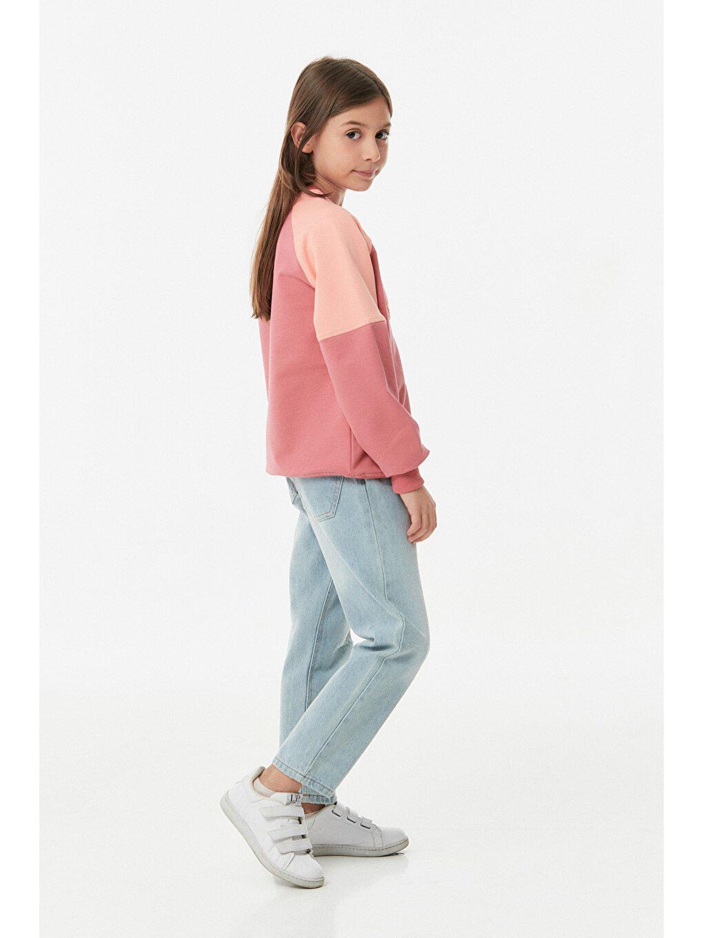 Pembe Los Angeles Nakışlı Unisex Çocuk Sweatshirt-3