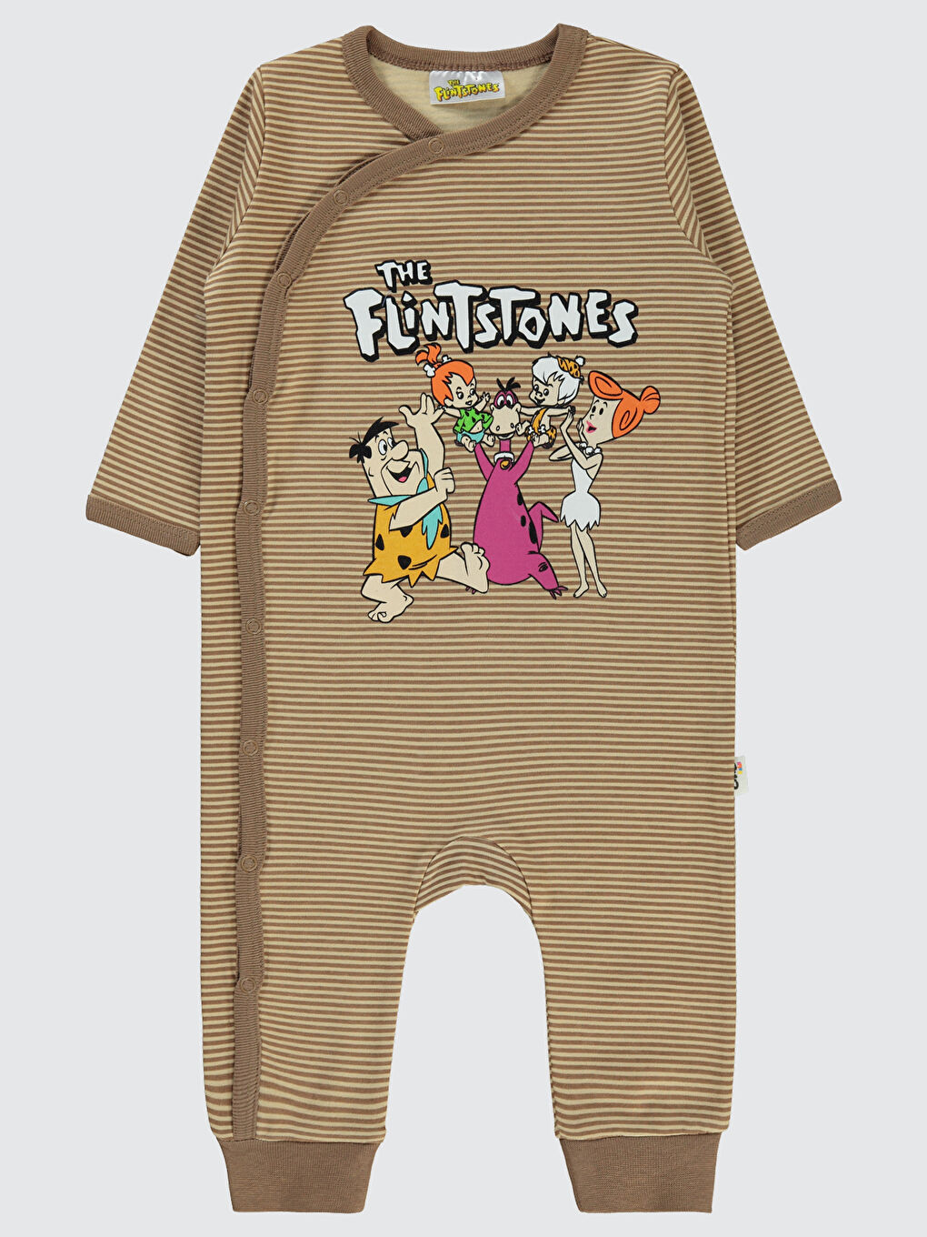 Kahverengi The Flıntstones Erkek Bebek Patiksiz Tulum 6-18 Ay Sütlükahve