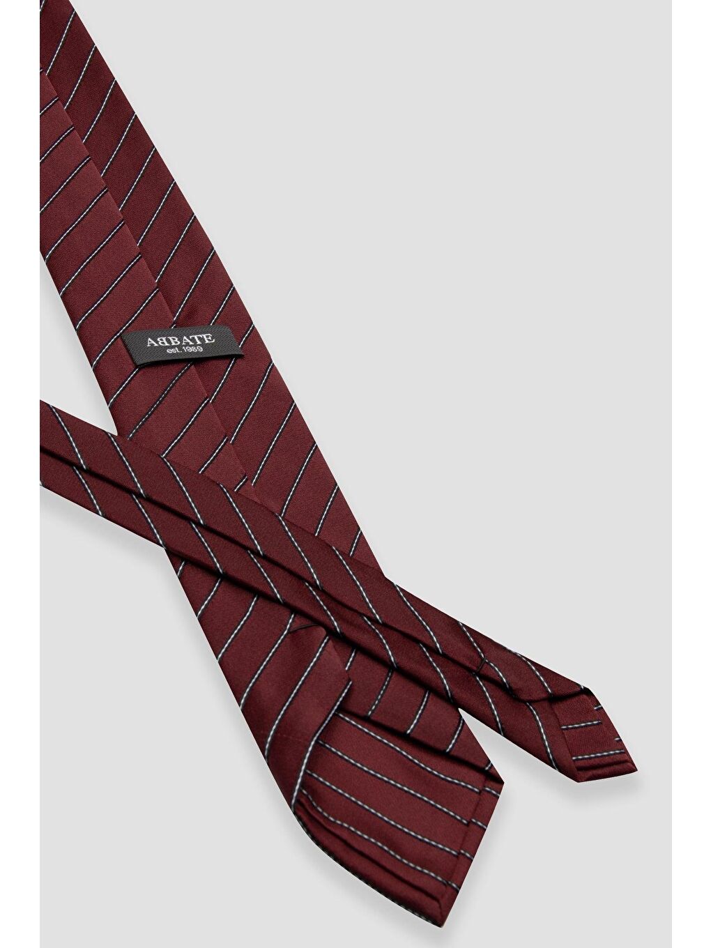 Kravat 8 Cm Mikrofiber Polyester Bordo Erkek Çizgili Kravat-2