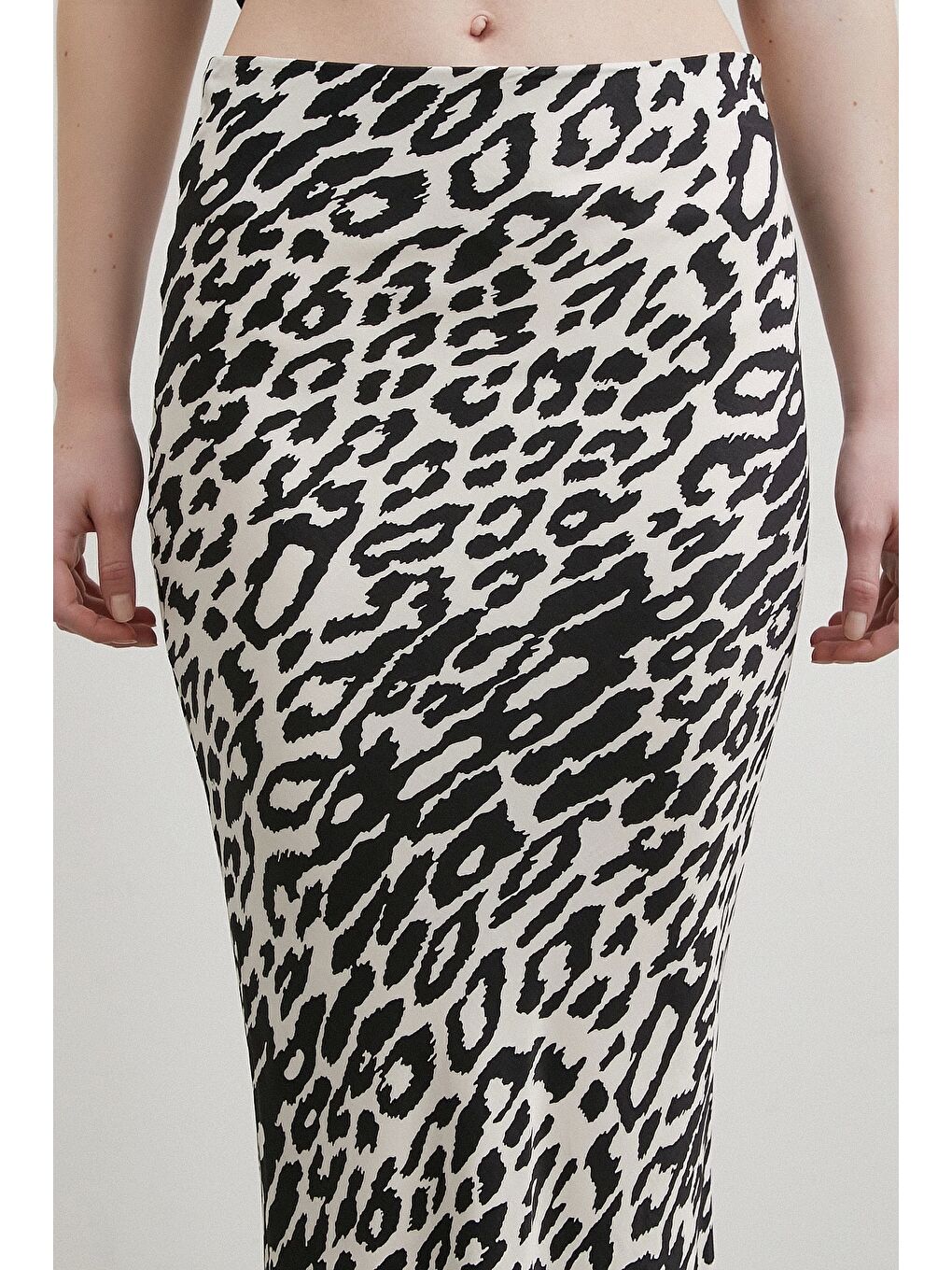 Desenli Maxi Verev Etek Ekru-4