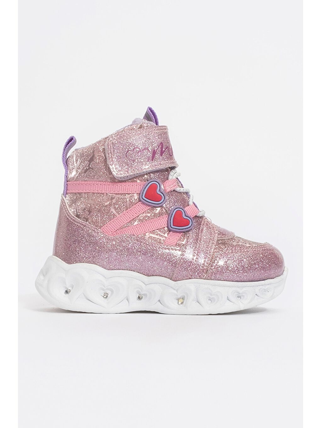 Kız Çocuk Pembe Işıklı Taban Suya Dayanıklı Anatomik Günlük Bot-3