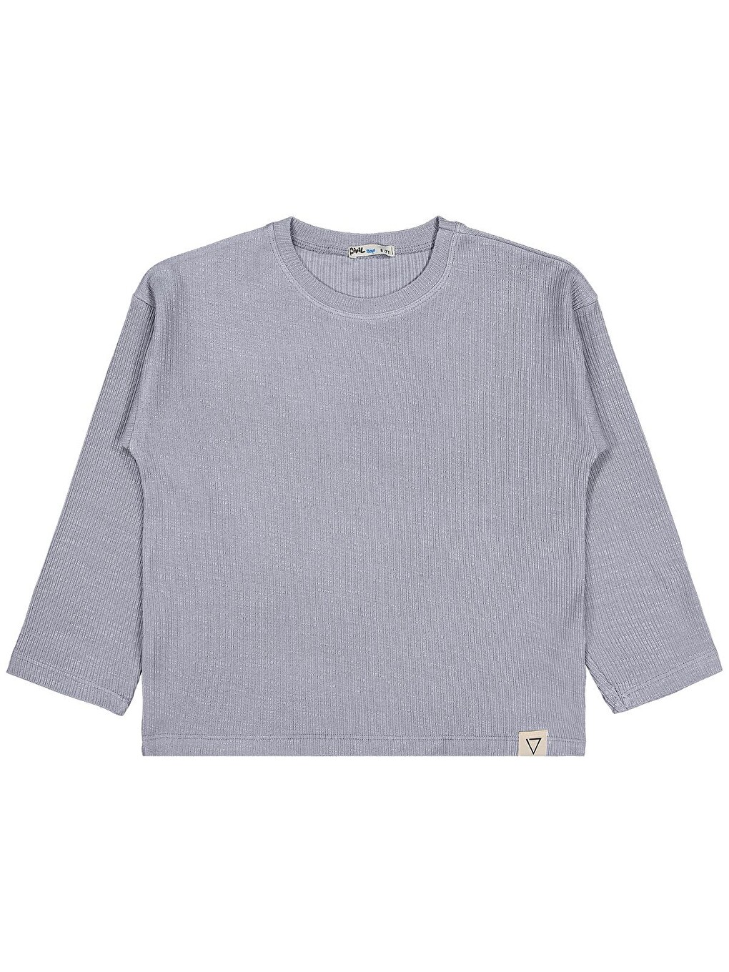 Boys Jakarlı Basic 6-9 Yaş Sweatshirt - Gri