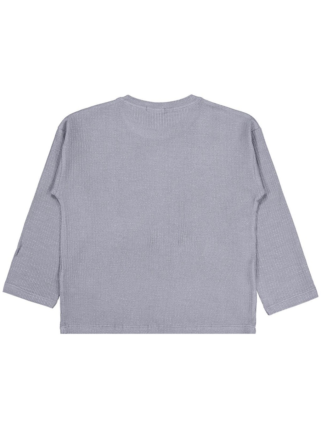 Boys Jakarlı Basic 6-9 Yaş Sweatshirt - Gri-1