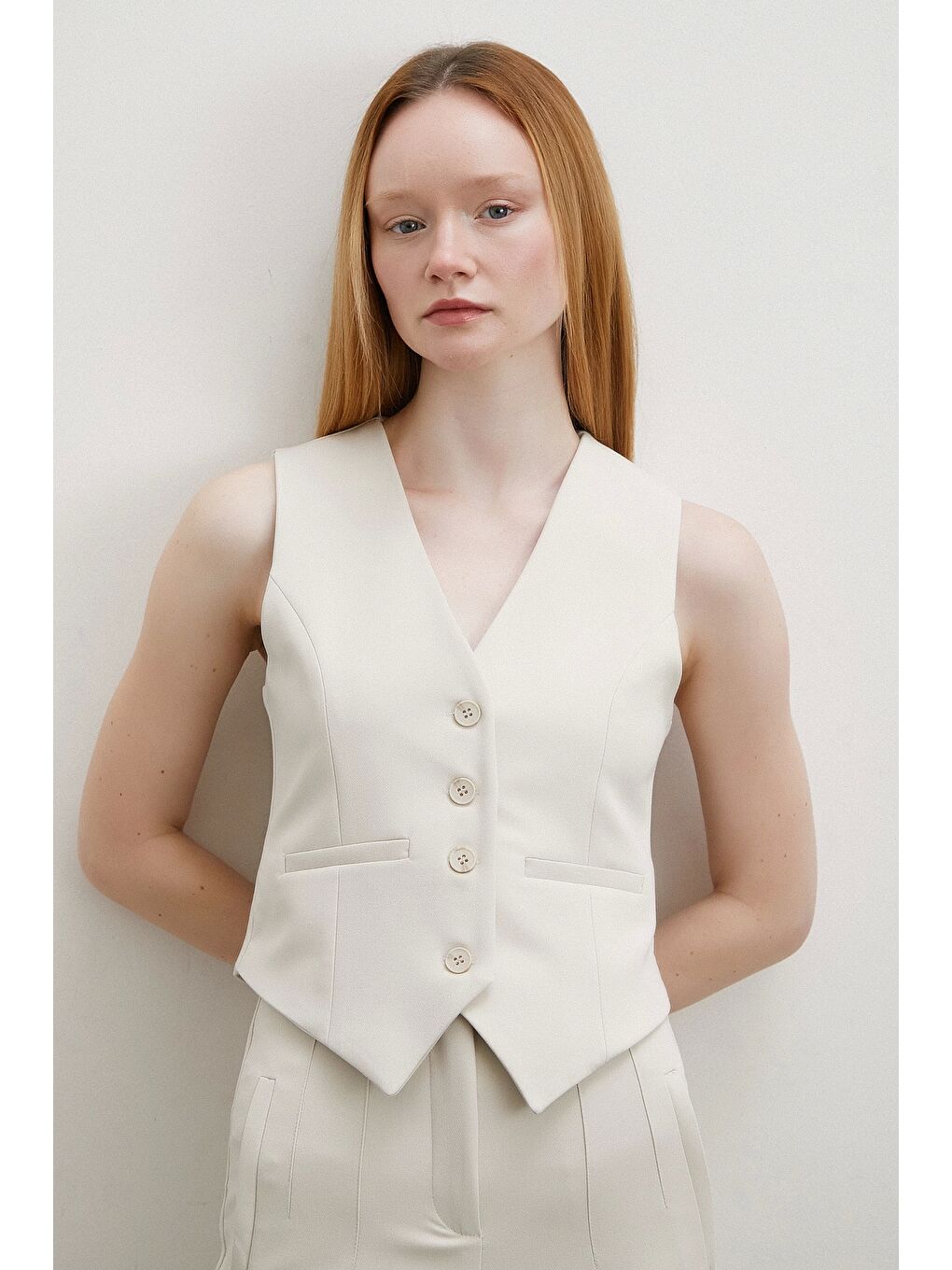 Astarlı Kuplu Yelek Bej-3