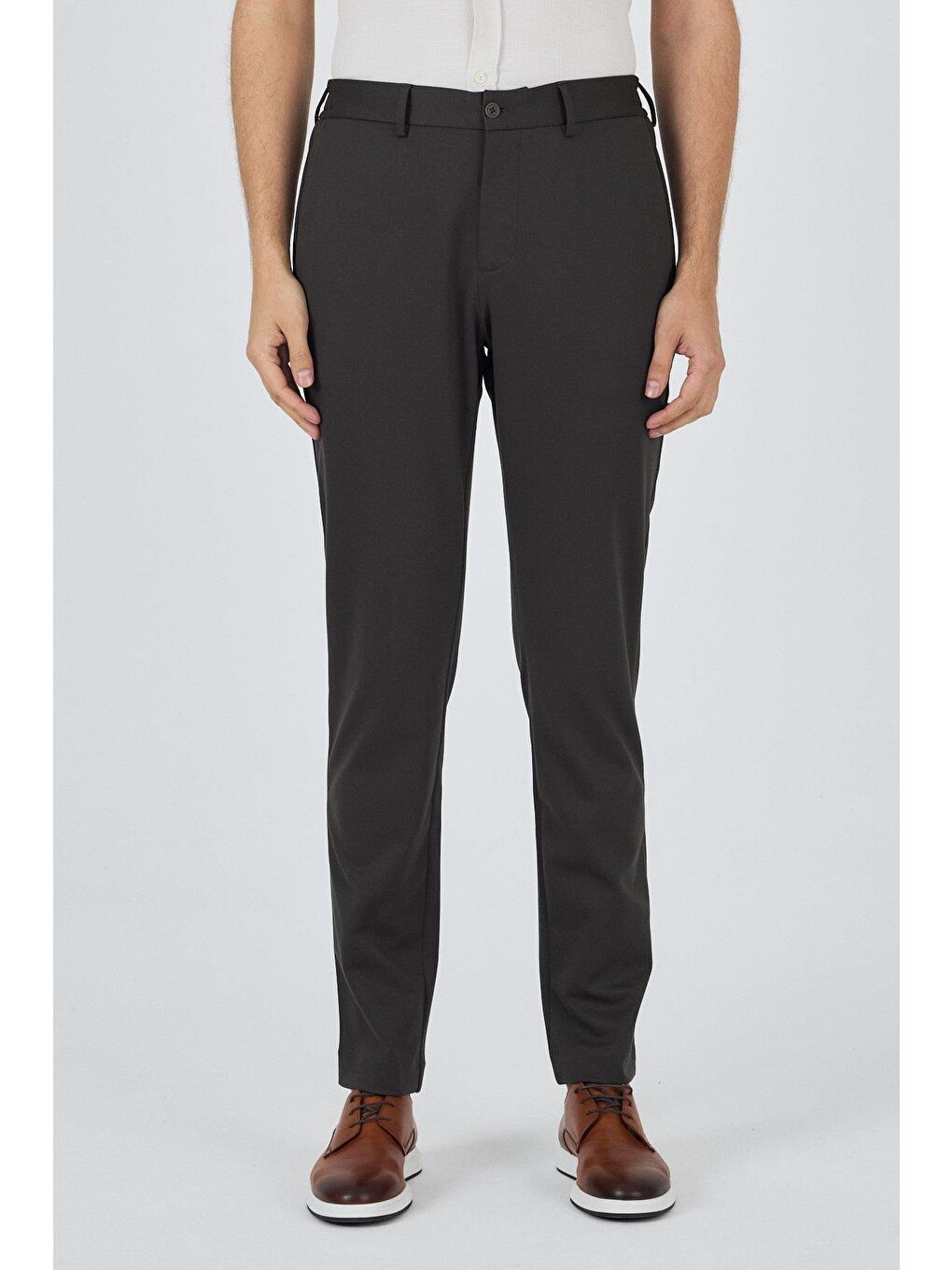 Koyu Antrasit Esnek Yandan Cepli Casual Slim Fit Jogger Pantolon 1003250157