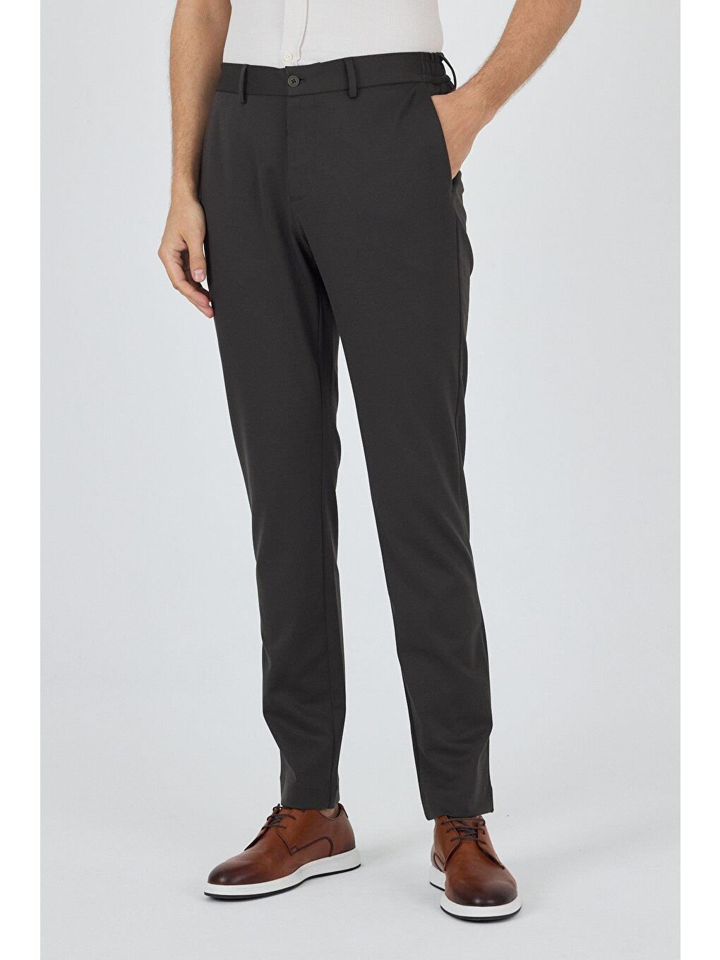 Koyu Antrasit Esnek Yandan Cepli Casual Slim Fit Jogger Pantolon 1003250157-1