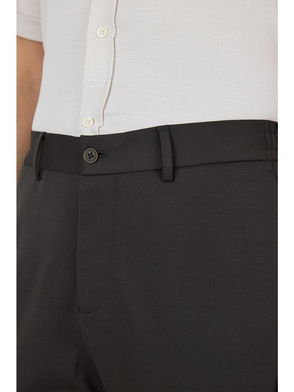 Koyu Antrasit Esnek Yandan Cepli Casual Slim Fit Jogger Pantolon 1003250157-3