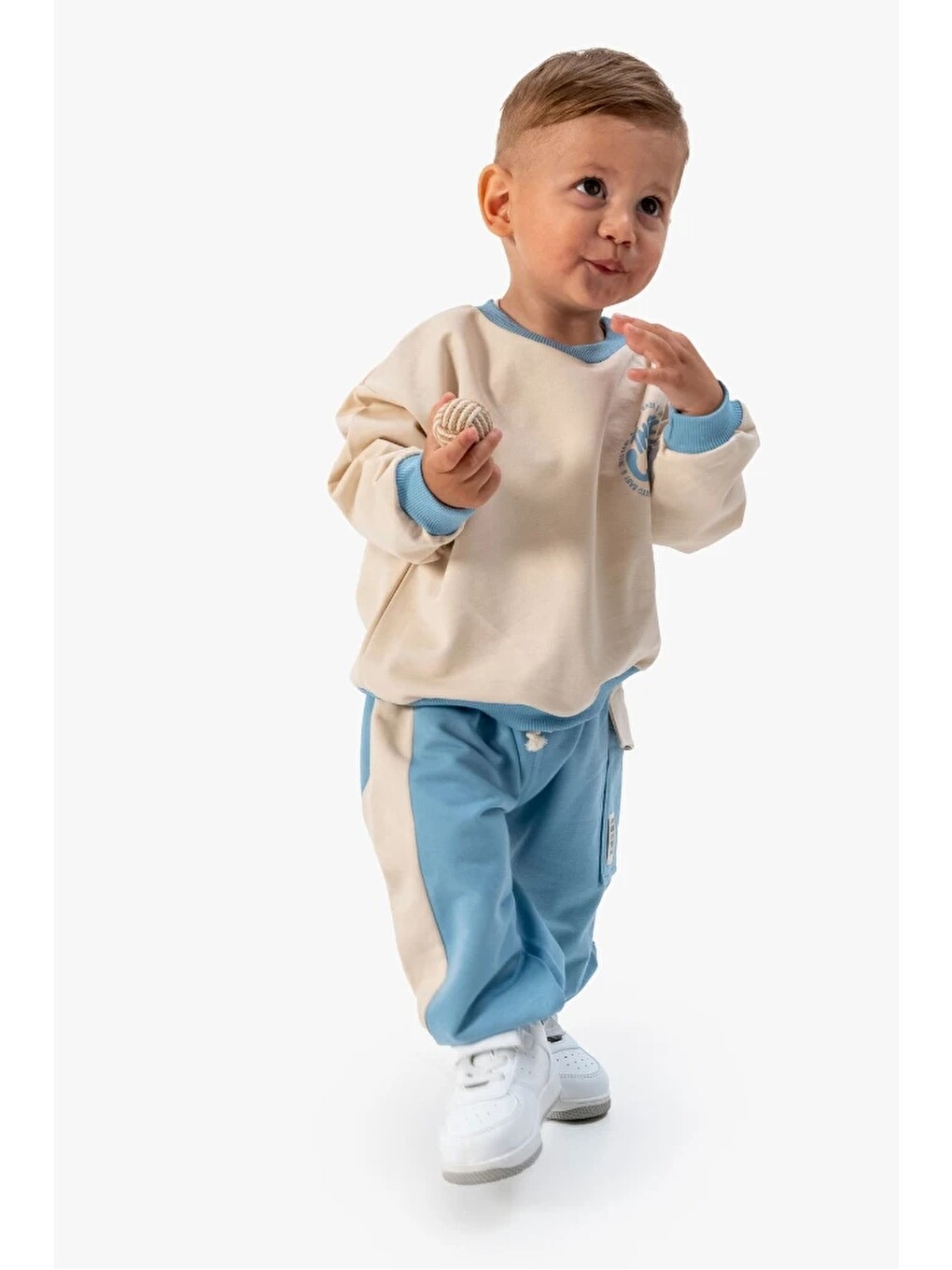 Mavi Erkek Bebek Baskılı Eşofman Takımı 9042-3
