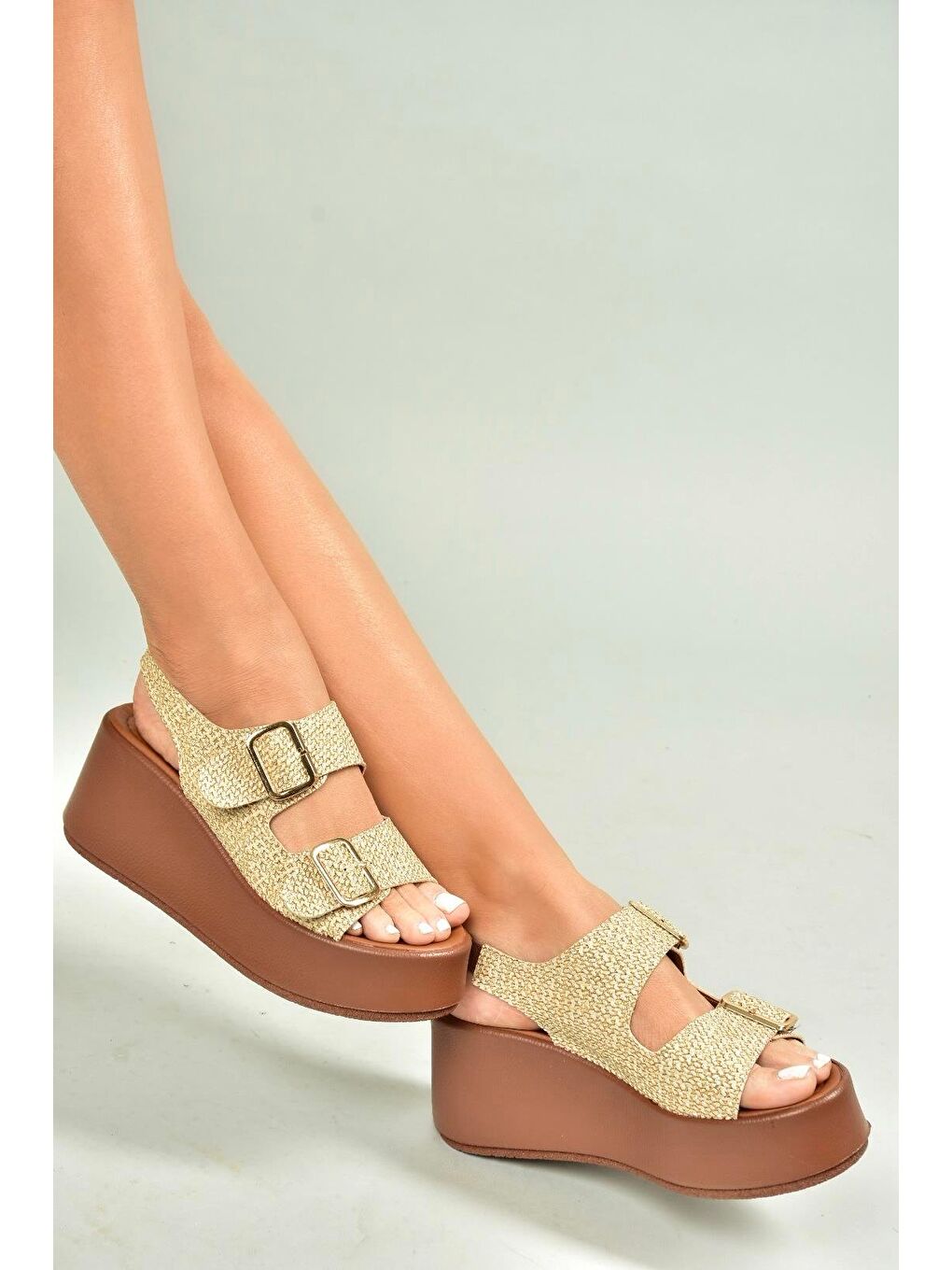 Bej Kadın Dolgu Topuklu Ayakkabı U9464185-1