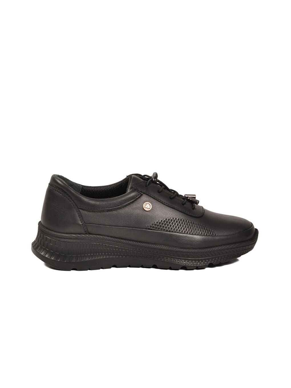 Siyah Hakiki Deri Ortopedik Kadın Casual Ayakkabı 690 Z-1