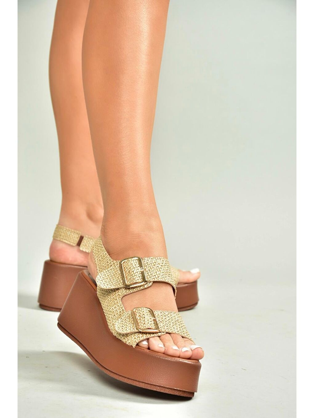 Bej Kadın Dolgu Topuklu Ayakkabı U9464185-2