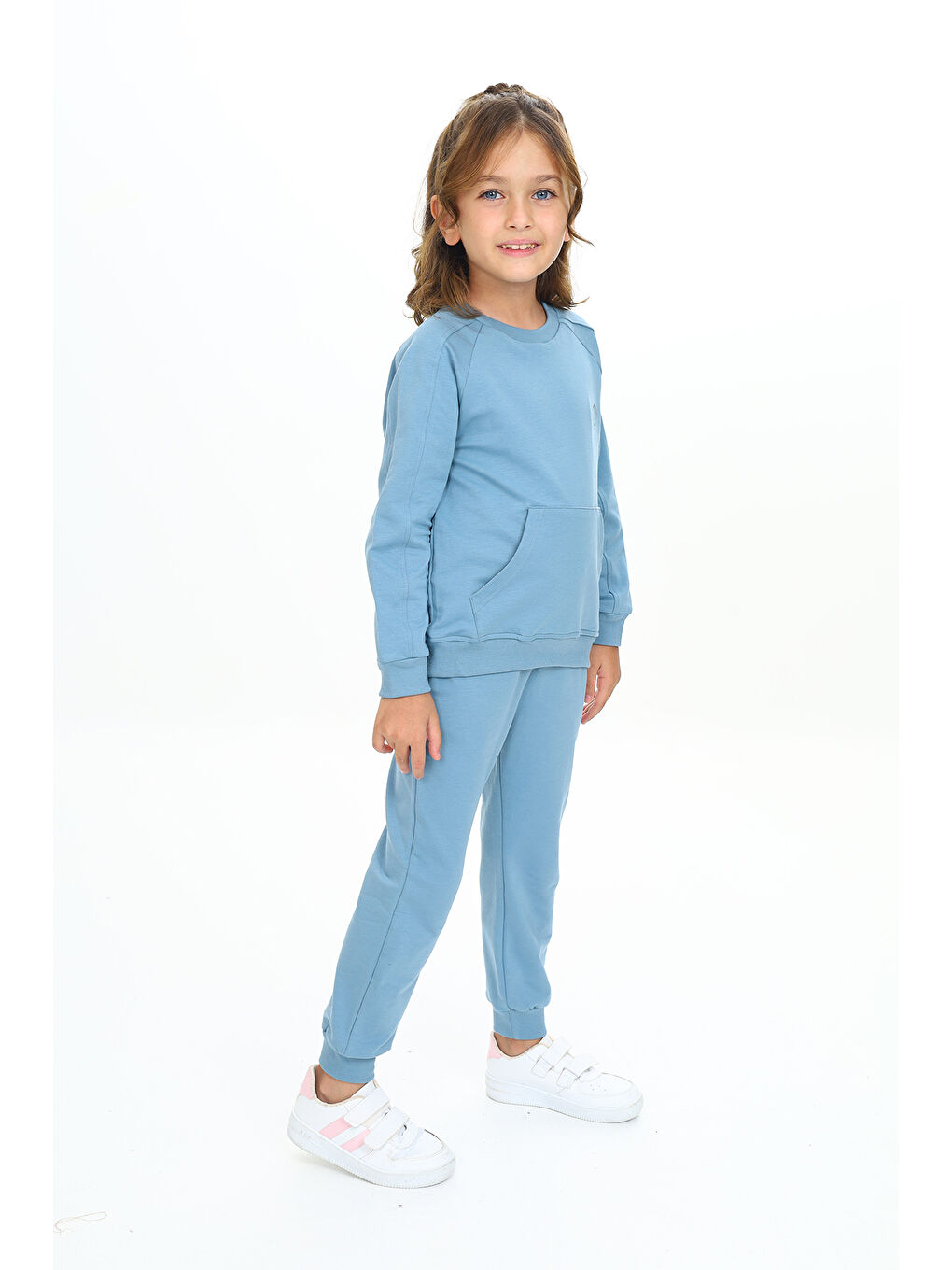 Mavi Kız Çocuk Nakışlı Eşofman Takım-2
