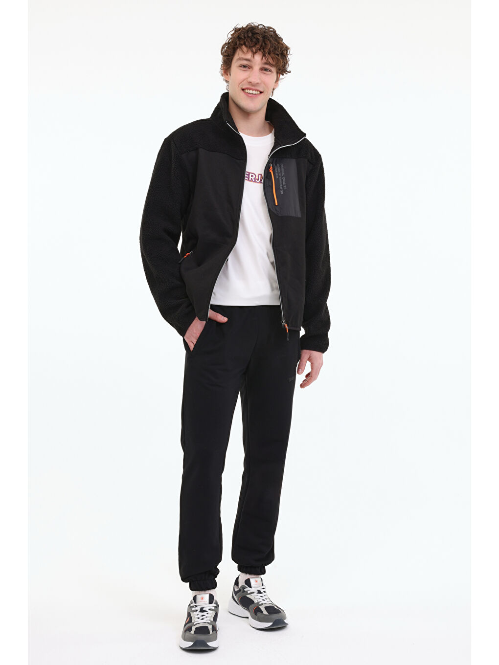 ML 1GTHT056 5FX Siyah  Erkek Fermuarlı Sweatshirt Hırka 774-2