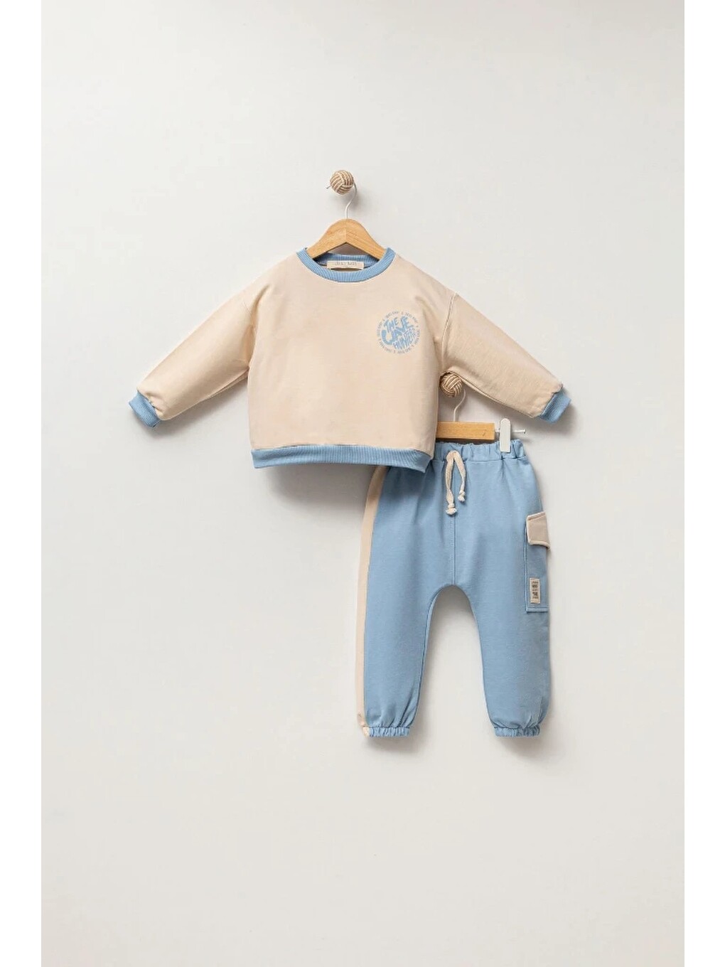 Mavi Erkek Bebek Baskılı Eşofman Takımı 9042-4