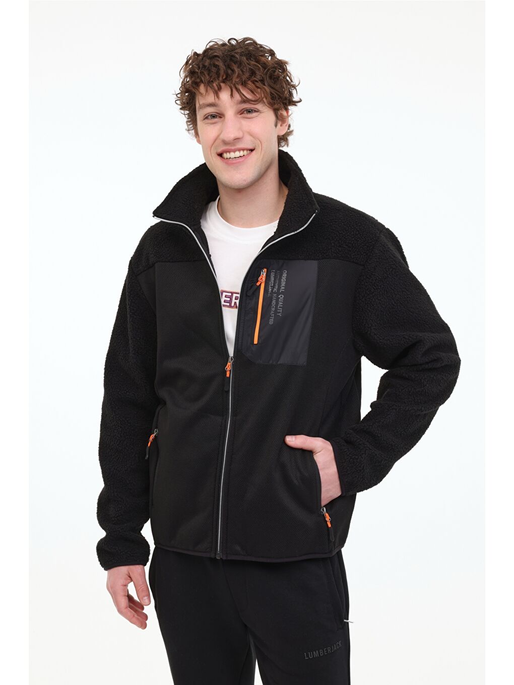 ML 1GTHT056 5FX Siyah  Erkek Fermuarlı Sweatshirt Hırka 774-4