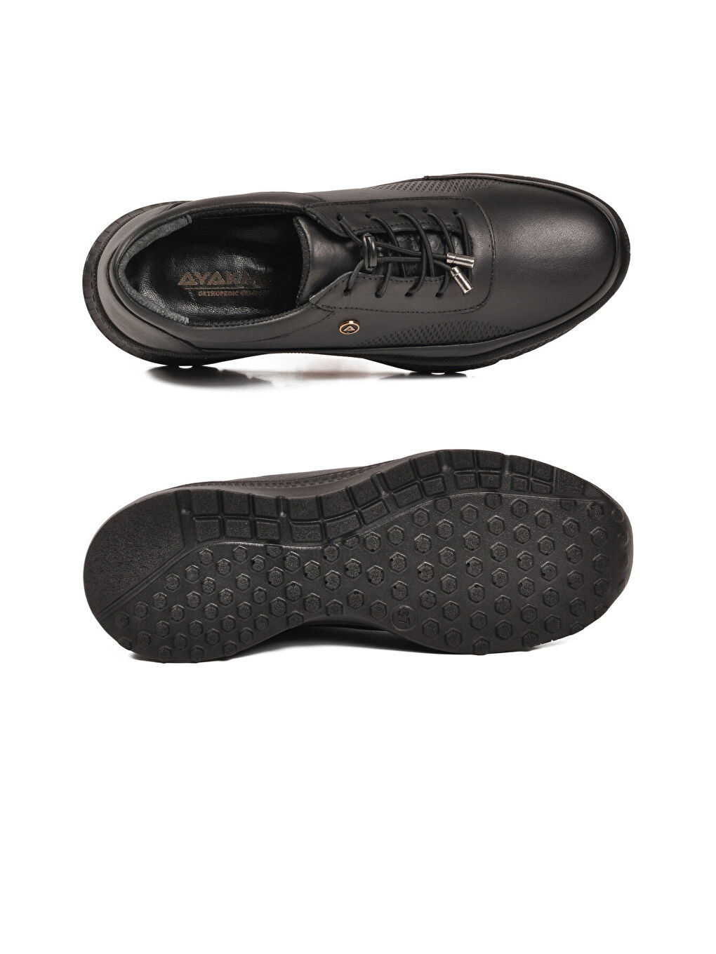 Siyah Hakiki Deri Ortopedik Kadın Casual Ayakkabı 690 Z-4