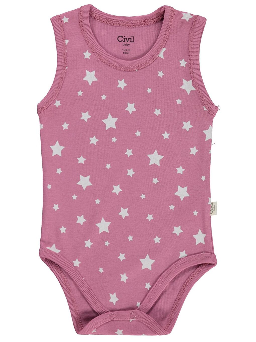 Baby Yıldız Empirmeli 5 Li 1-36 Ay Çıtçıtlı Badi - Pembe 12-18 Ay-3