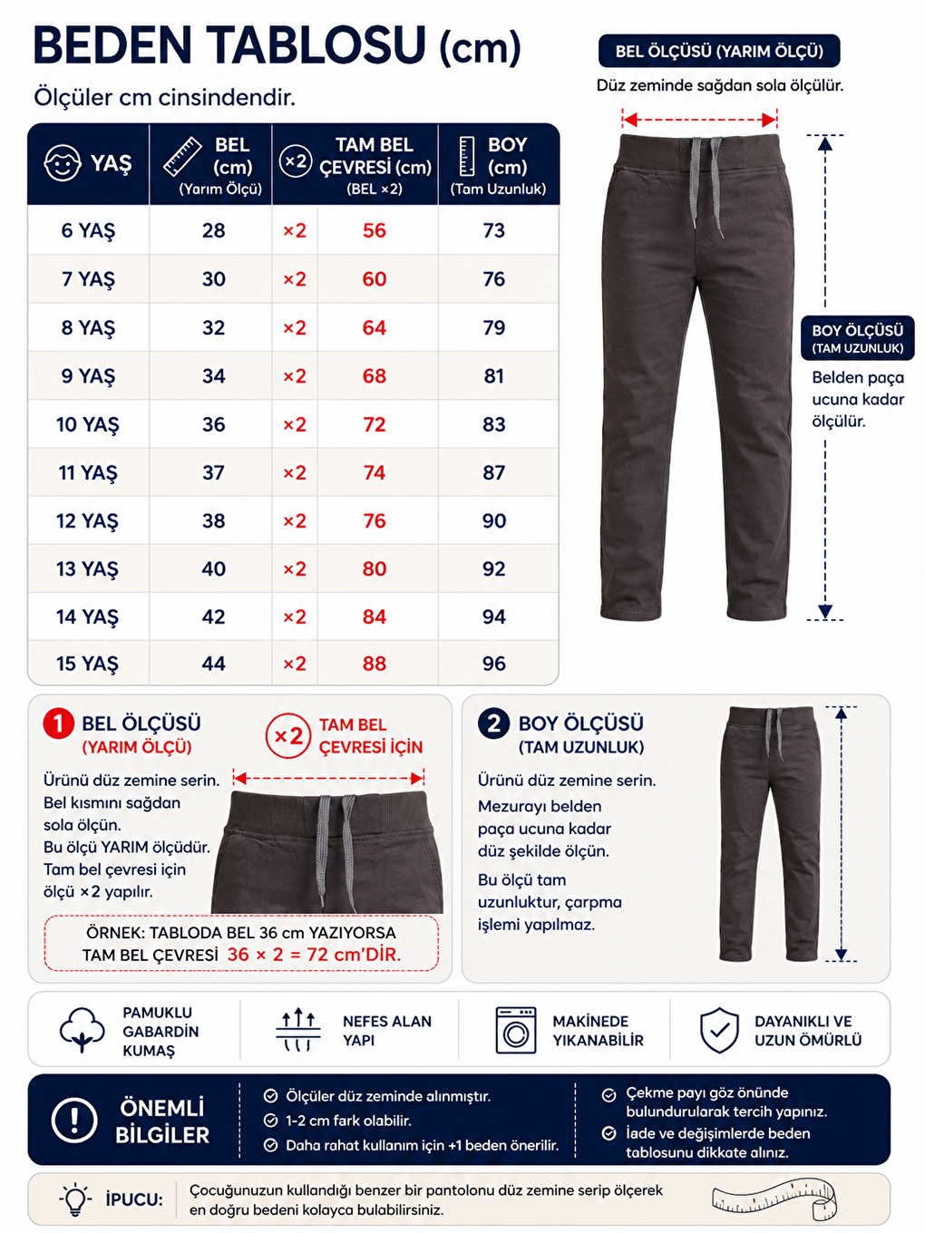 Gri Kız Çocuk Okul Pantolonu Unisex-1
