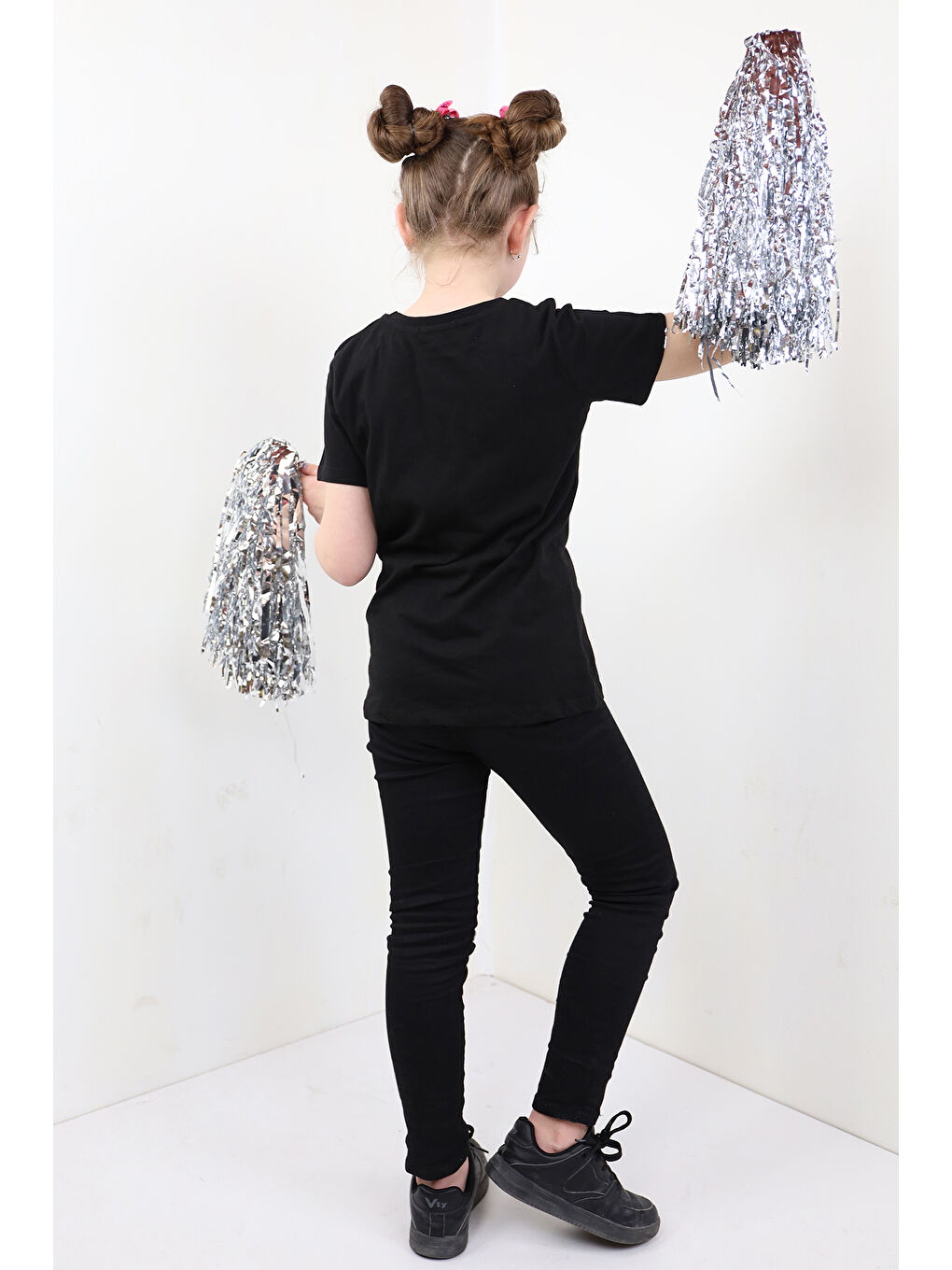 Siyah Unisex Çocuk 23 Nisan Baskılı Tişört-1