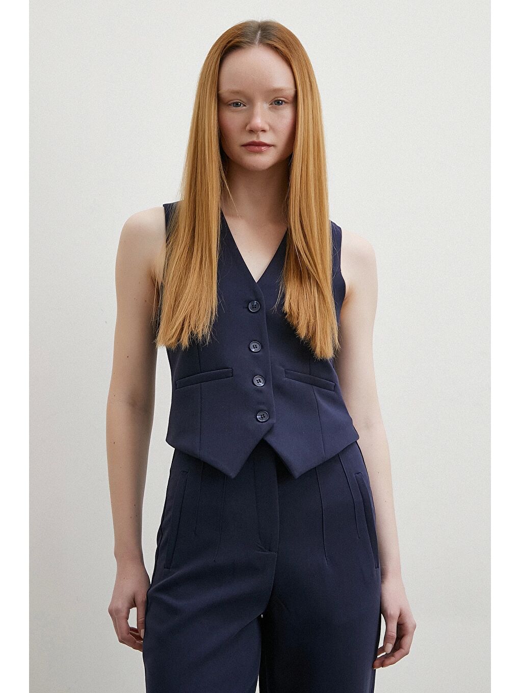 Astarlı Kuplu Yelek Lacivert-2