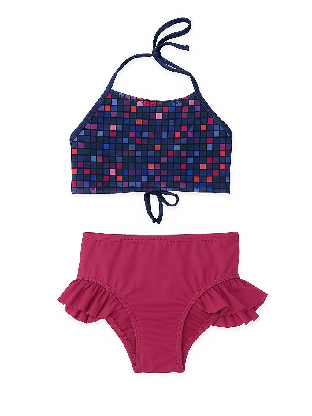 Karışık Desenli Kız Çocuk Bikini 5552-1