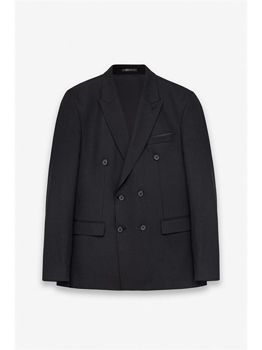 Siyah Slim Kruvaze Yaka 6 Drop Takım Elbise-8