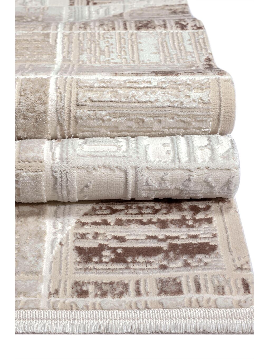 Kahverengi Elex 5207 Salon Mutfak Oturma Odası Halısı Modern Dokuma Halı-100x200-1