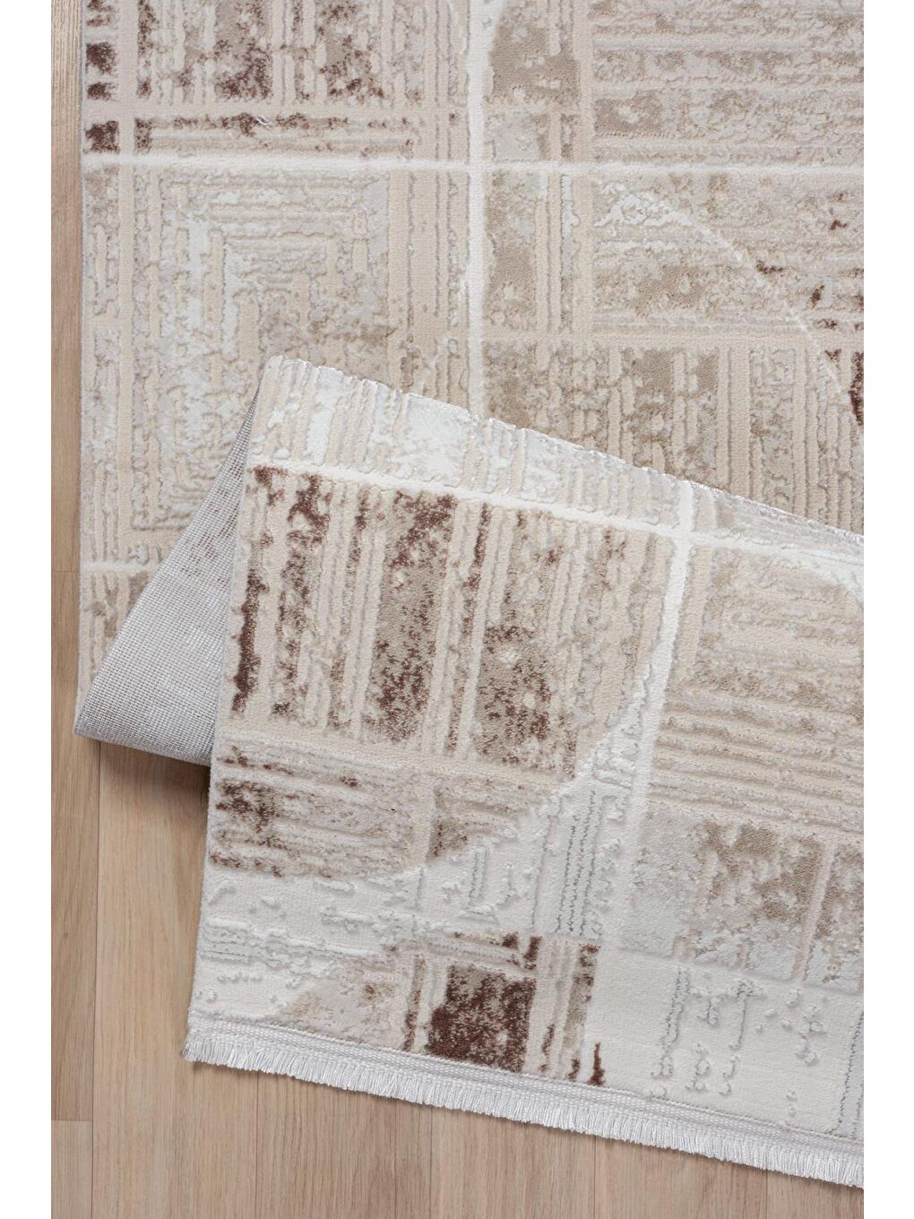 Kahverengi Elex 5207 Salon Mutfak Oturma Odası Halısı Modern Dokuma Halı-100x200-2