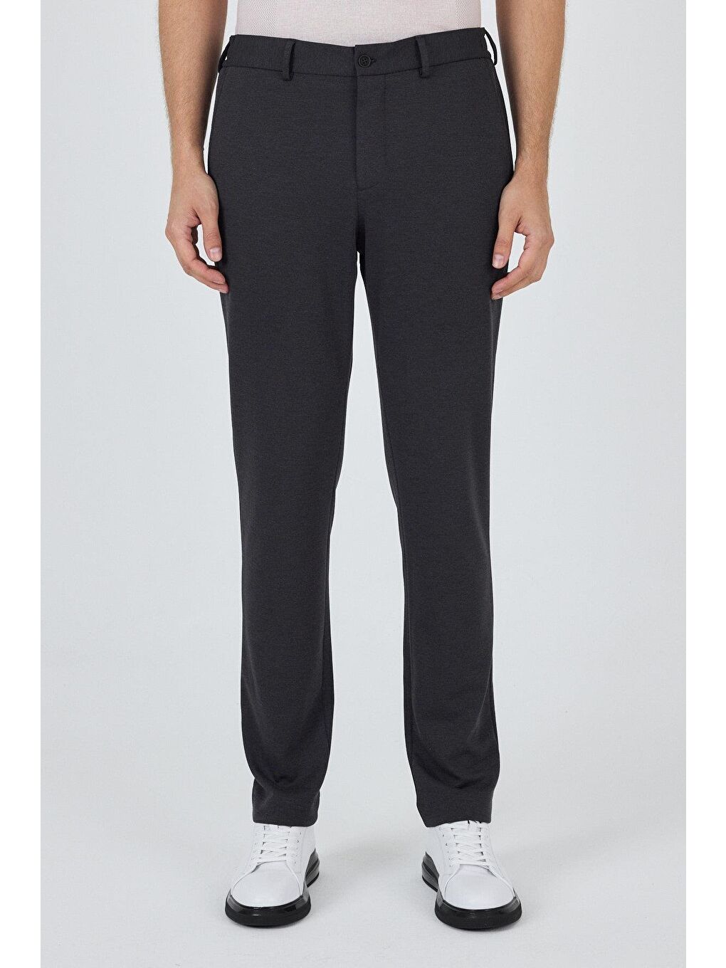 Koyu Antrasit Esnek Yandan Cepli Casual Slim Fit Jogger Pantolon 1003250156