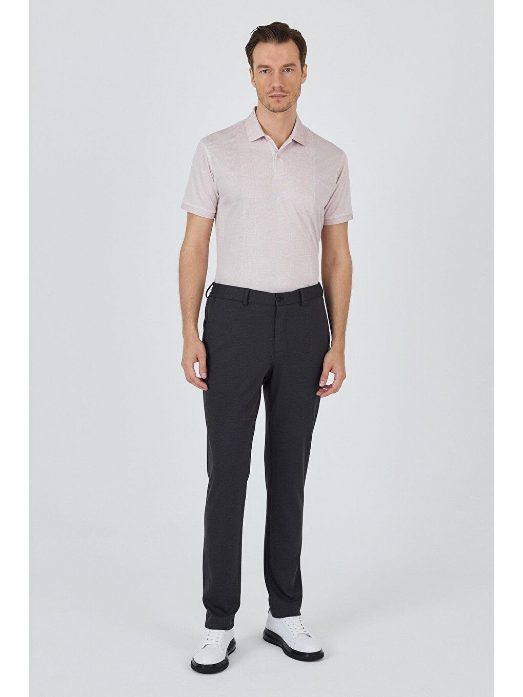 Koyu Antrasit Esnek Yandan Cepli Casual Slim Fit Jogger Pantolon 1003250156-1