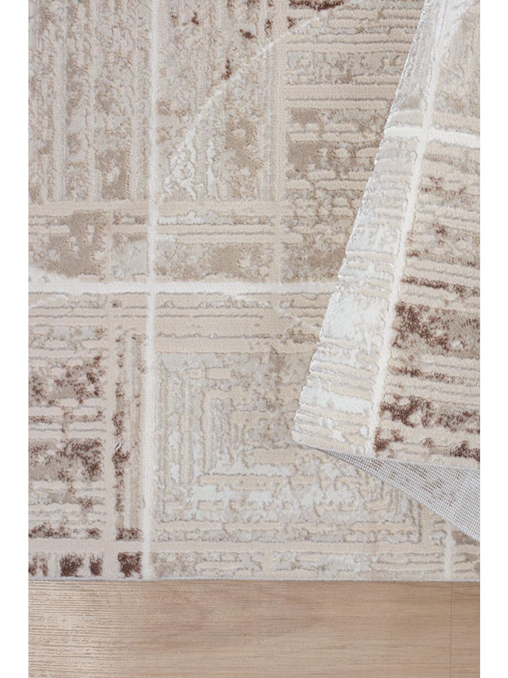 Kahverengi Elex 5207 Salon Mutfak Oturma Odası Halısı Modern Dokuma Halı-100x200-3