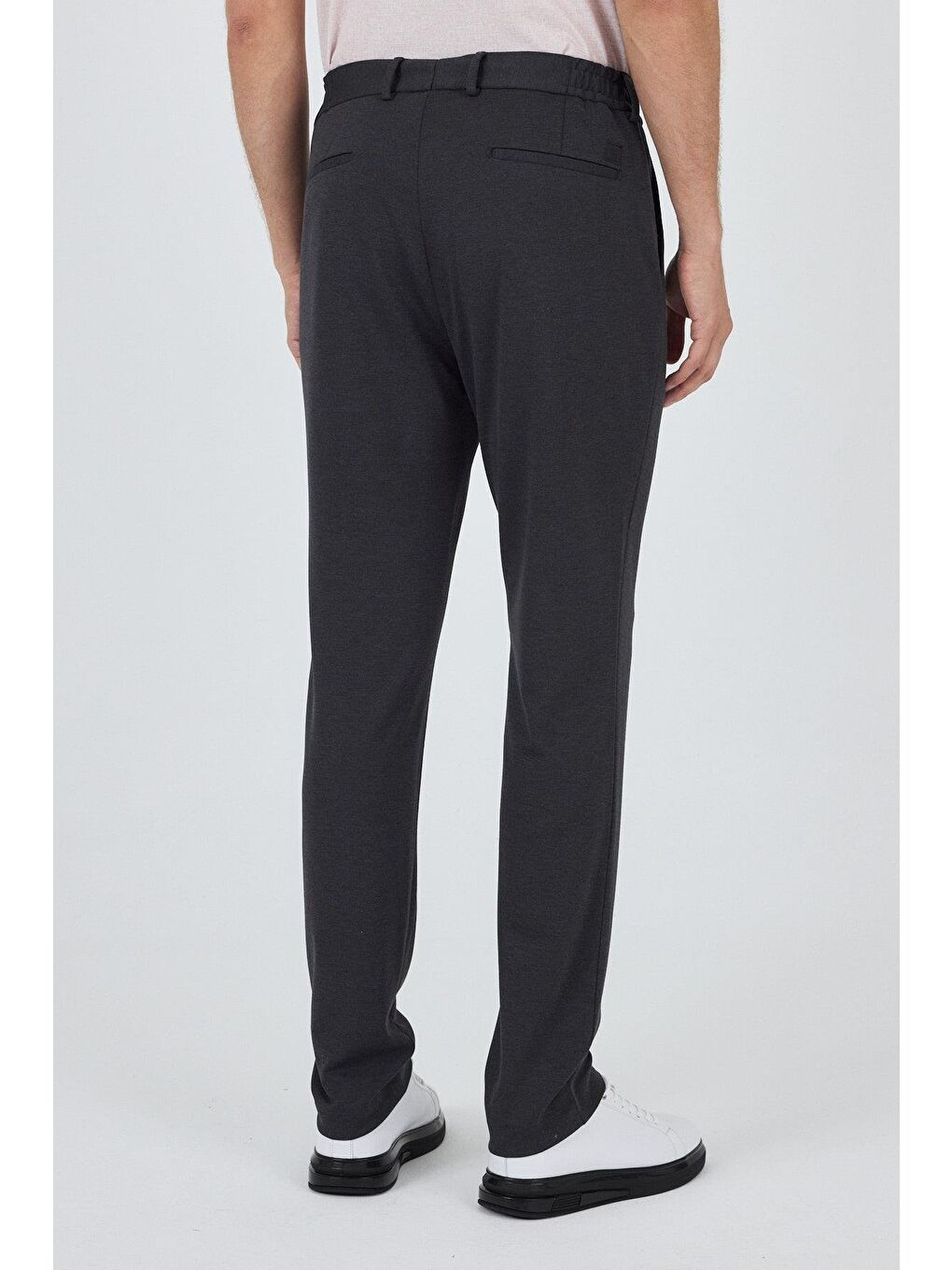 Koyu Antrasit Esnek Yandan Cepli Casual Slim Fit Jogger Pantolon 1003250156-4