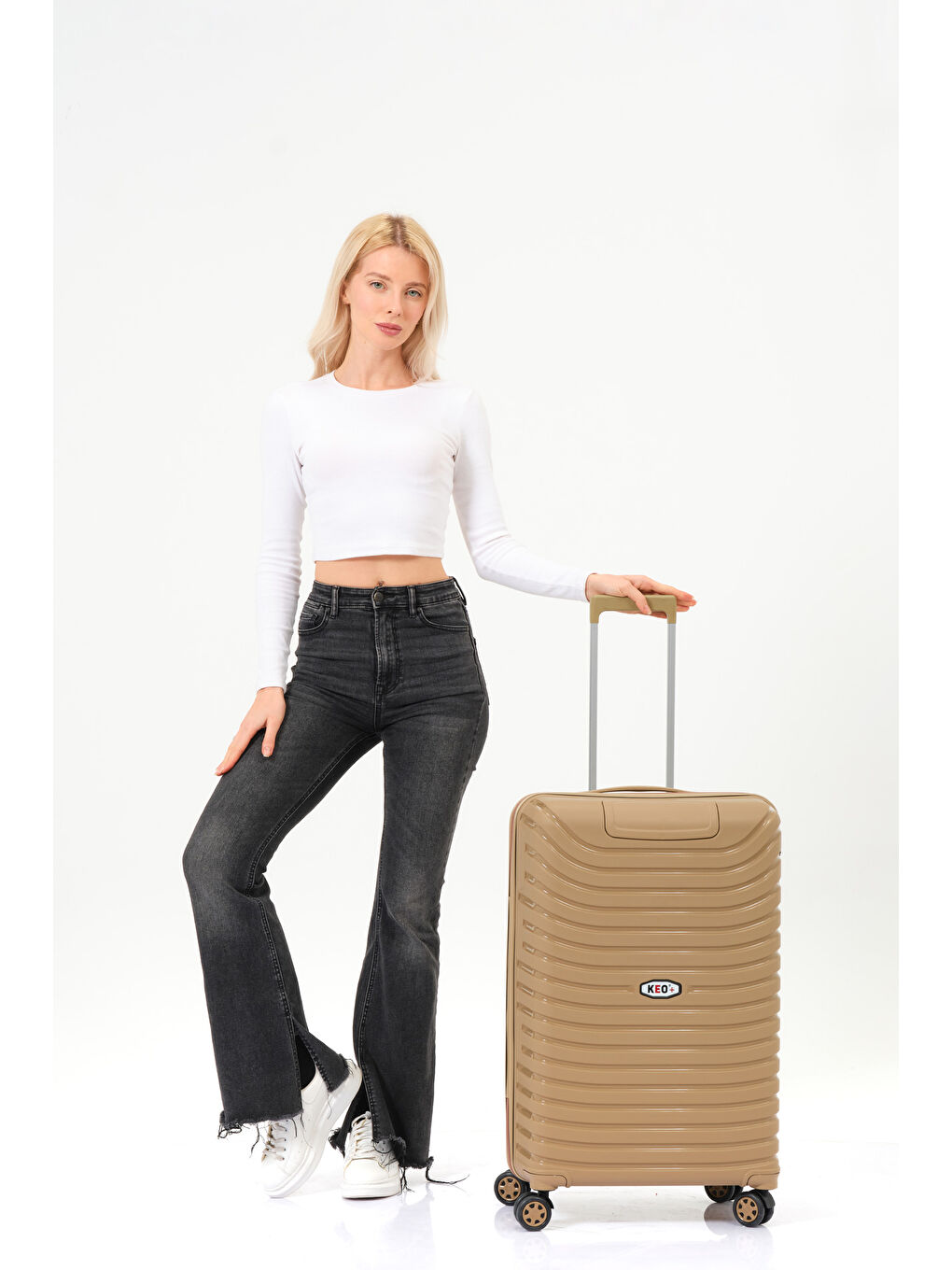 Sarı Orta Boy Gold PP Valiz