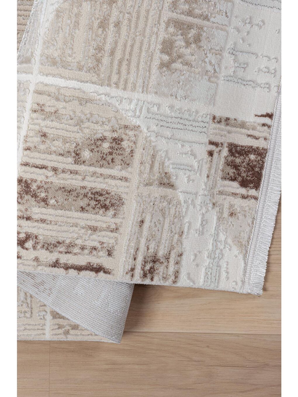 Kahverengi Elex 5207 Salon Mutfak Oturma Odası Halısı Modern Dokuma Halı-100x200-4