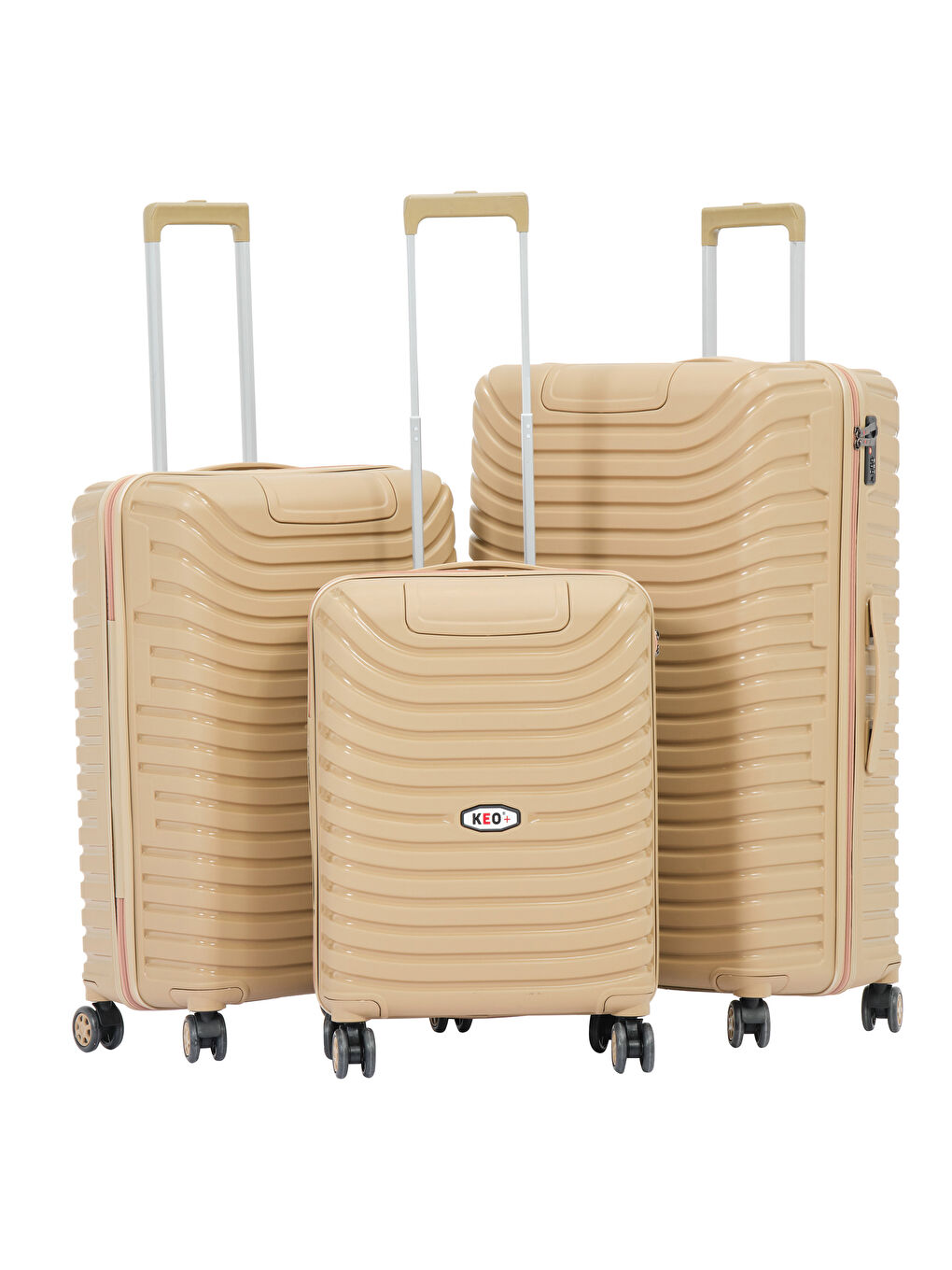 Sarı 3’lü Set Gold PP Valiz