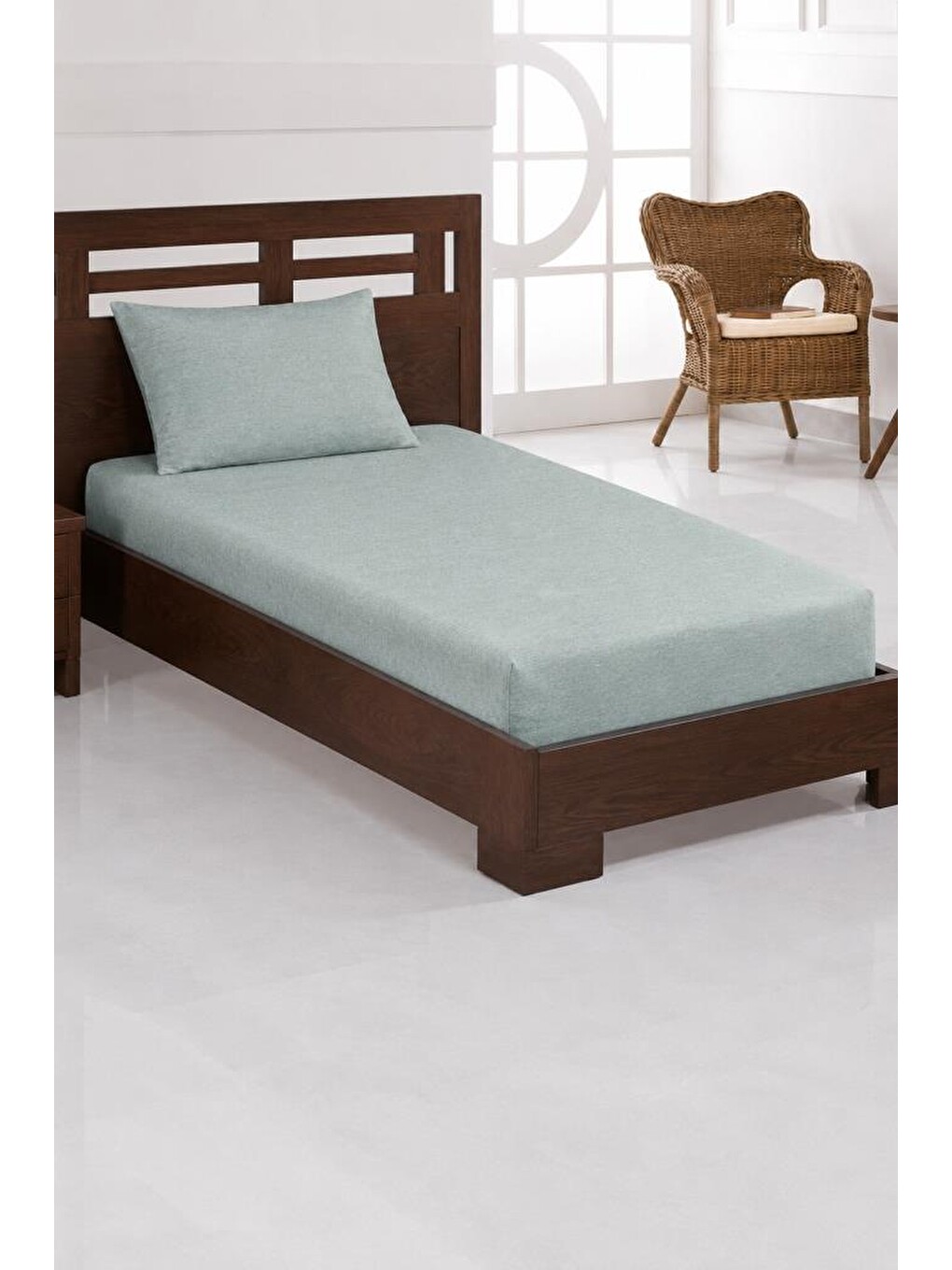 Penye Tek Kişilik 120x200 Cm Lastikli Çarşaf Çağla Yeşili