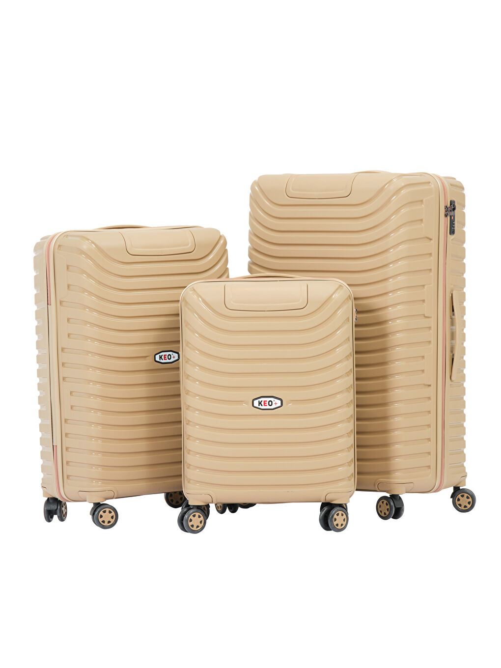 Sarı 3’lü Set Gold PP Valiz-1