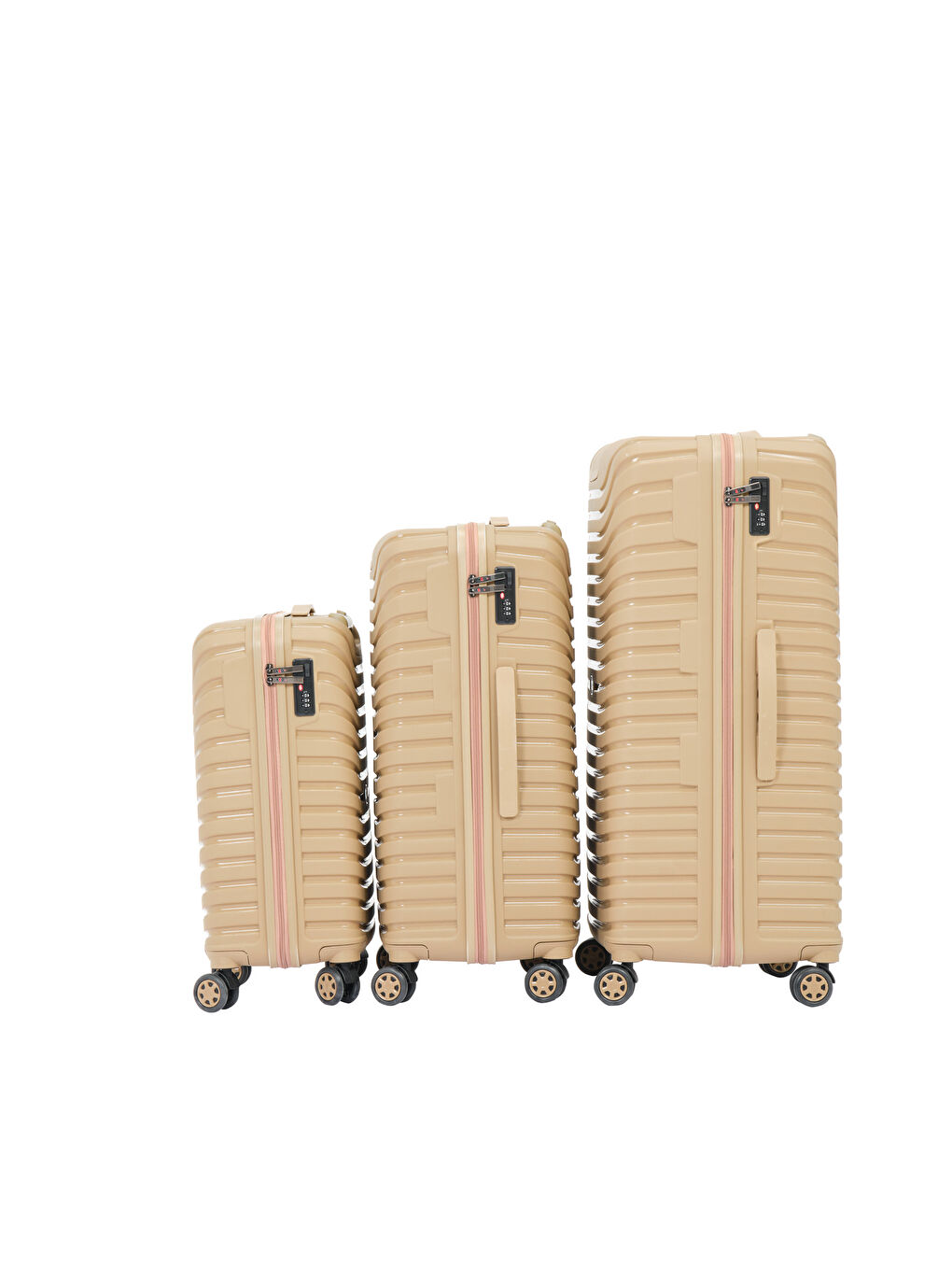 Sarı 3’lü Set Gold PP Valiz-2