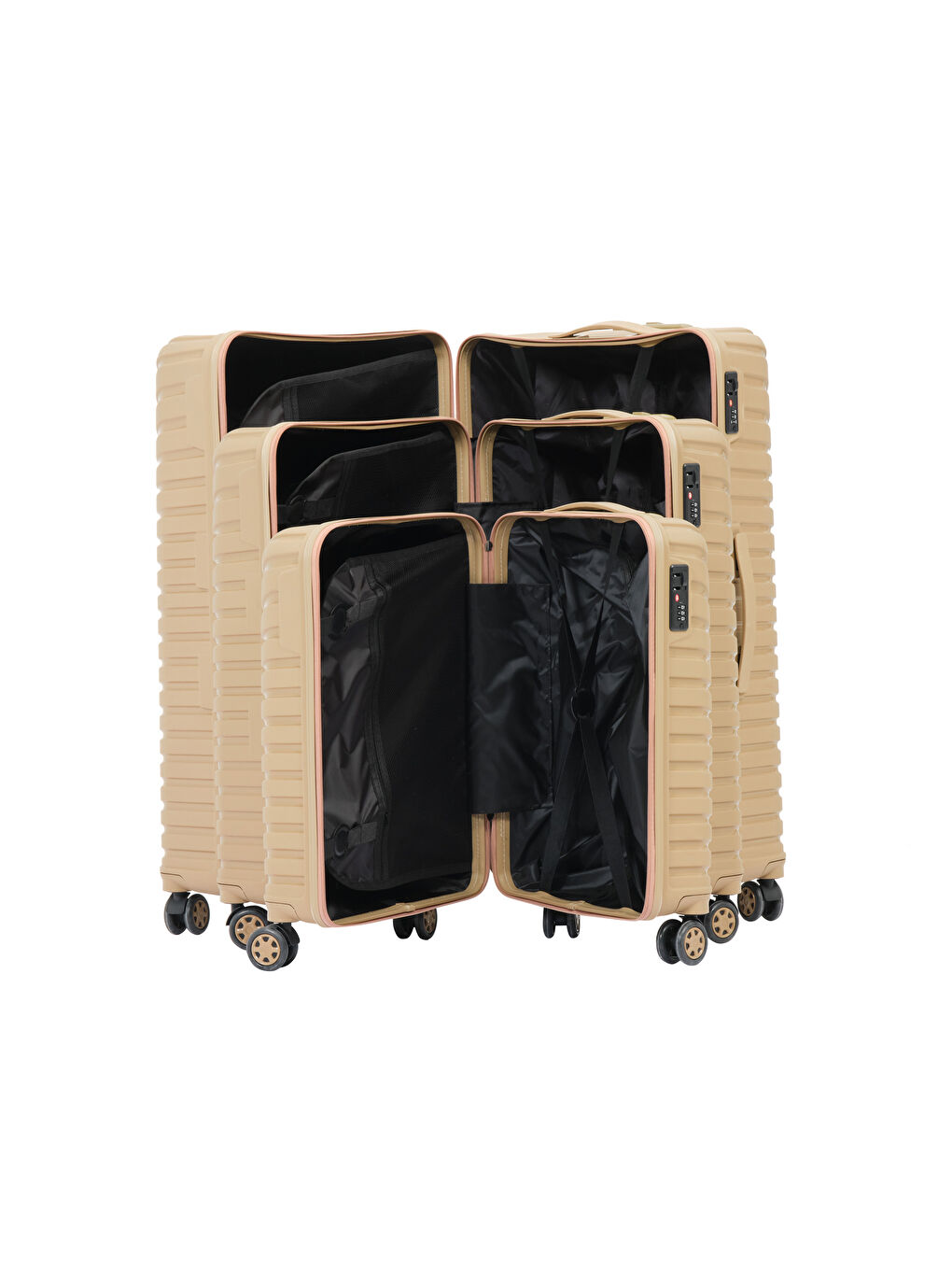 Sarı 3’lü Set Gold PP Valiz-6