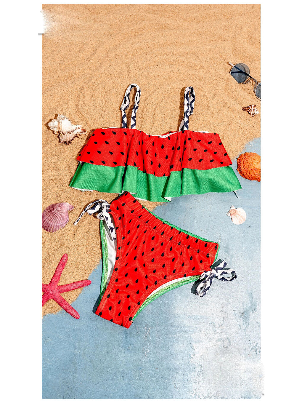 Karışık Desenli Kız Çocuk Bikini 5601