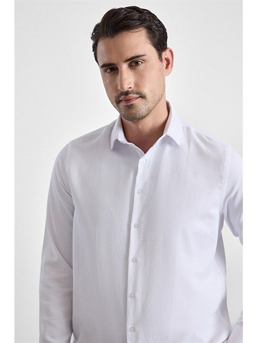 Beyaz Regular Klasik Yaka Casual Gömlek-1